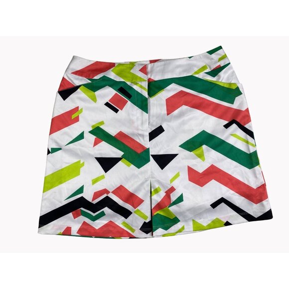 Tail size 0 Womens White Label Chevron Print 18" Long Outseam Straight Skort - Picture 1 of 9